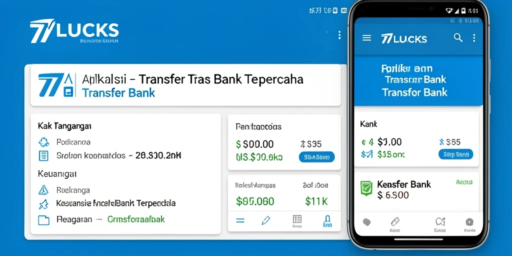 Antarmuka aplikasi 77LUCKS yang mudah digunakan untuk Transfer Bank.