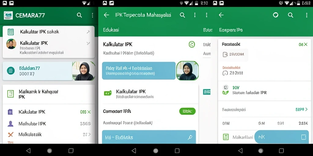 Tampilan antarmuka CEMARA77 yang sederhana untuk Kalkulator IPK.