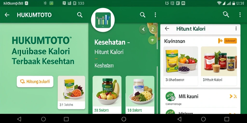 Antarmuka HUKUMTOTO untuk menghitung kalori dan makanan.