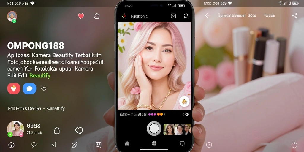 Antarmuka aplikasi OMPONG188 dengan fitur edit foto yang menarik.