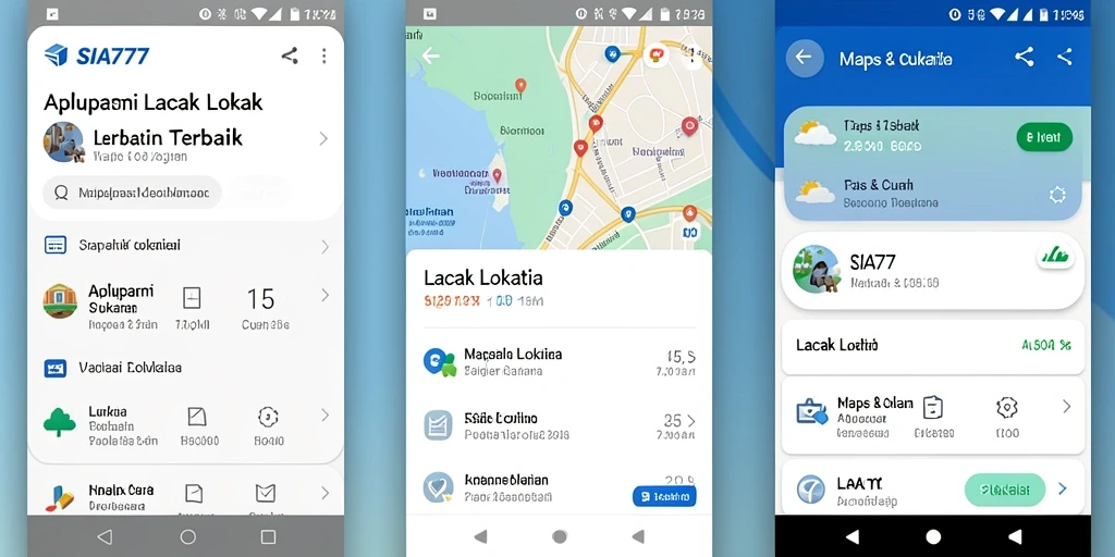 Antarmuka aplikasi SIA777 menunjukkan lokasi terkini pengguna.