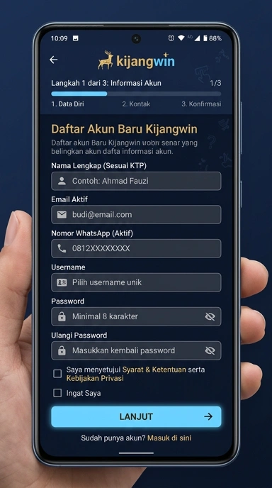 Panduan Registrasi Akun Kijangwin untuk Pengguna Android
